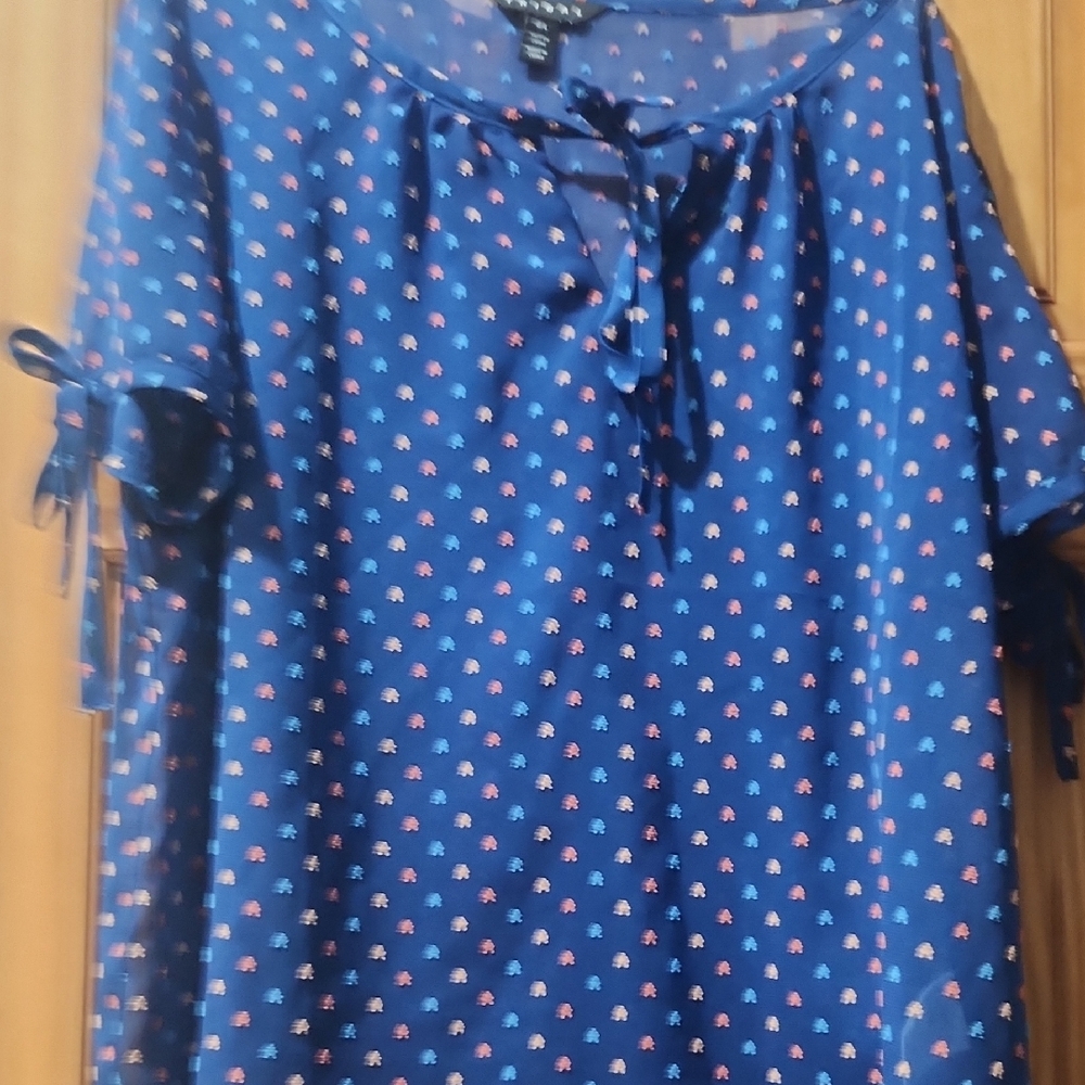Tribal Navy and Pink Patterned Blouse